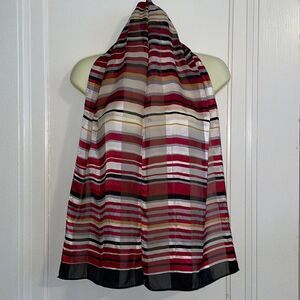 Echo black, white & red striped scarf